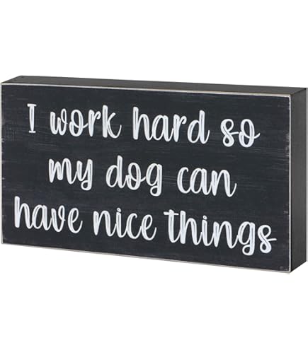 Kathy 35180 Classic Box Sign – Scritta "Dog Mom" In Legno, 6x10 Cm, Decorazione Casa Originale