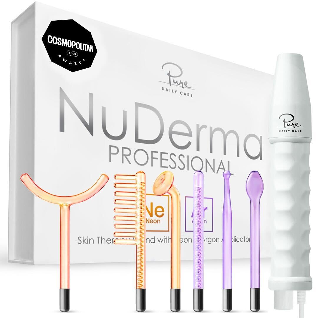Photo 1 of NuDerma Professional Skin Therapy Wand - Portable Skin Therapy Machine with 6 Neon & Argon Wands – Boost Your Skin – Clear Firm & Tighten