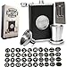 8oz Personalized Shot Flask with Bonus Funnel and Money clip Gift Set by Freedom Shot Flasks. Gift box included. Letters A-Z and 12 Favorite Sayings