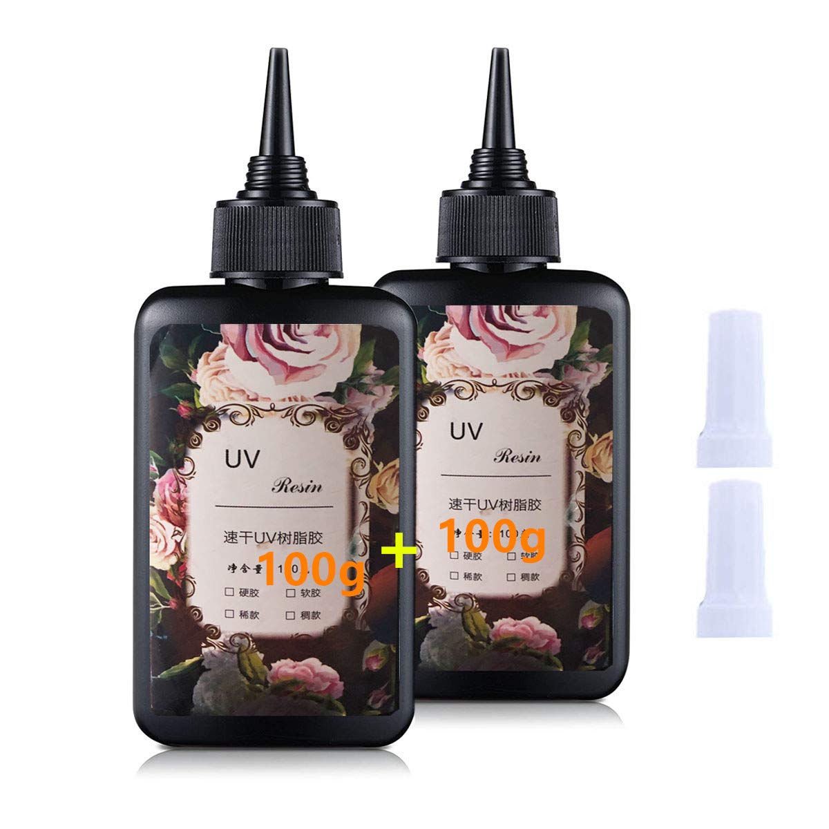 2 PCS UV Resin, 200g Crystal Clear Ultraviolet Epoxy Resin, NonToxic