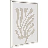 Kate and Laurel Sylvie Abstract Coral Coastal Beige Framed Canvas Wall Art