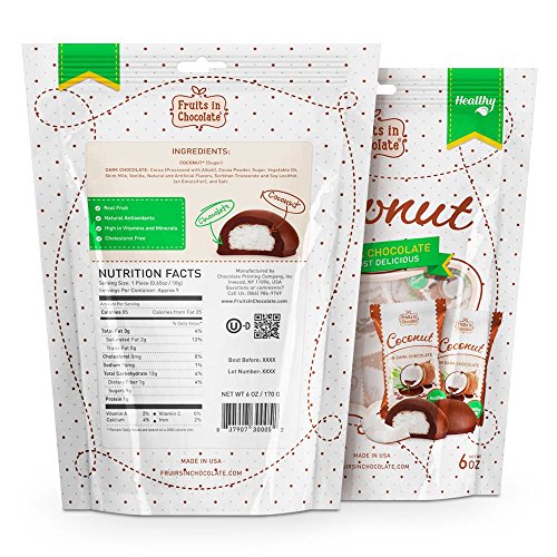 Dark Chocolate Covered Coconut, 6 Oz Bag