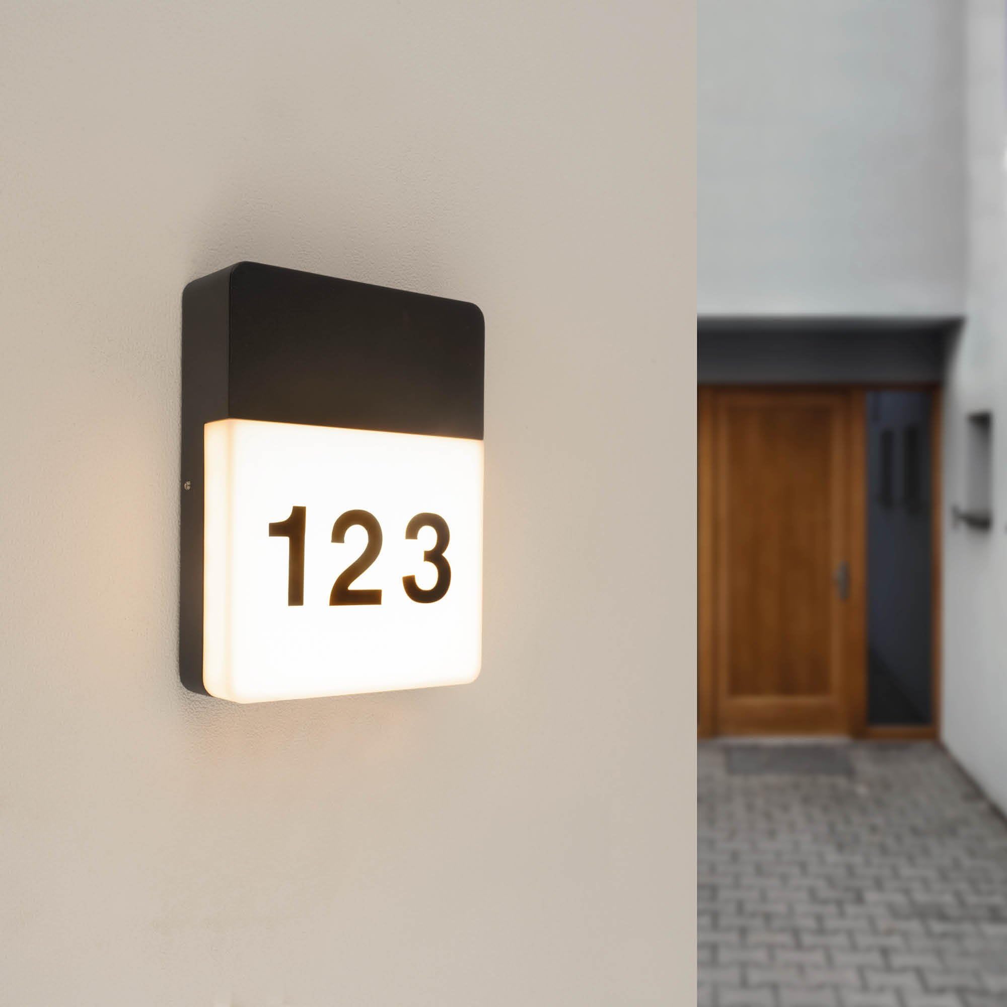 Ledvion - LED House Number Lighting, 10.5W, 3000K, IP54 Splashproof Dust-Free, 1000 Lumen, Incl. House Number Indication
