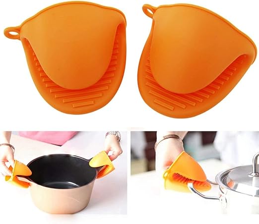 2 Stück Dicke Topflappen Silikon Zum Reingreifen,Topflappen Mit Tasche