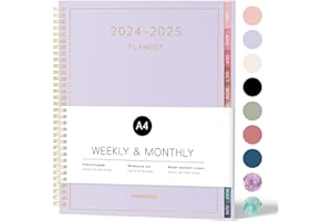 Forvencer Academic Planner 2024-2025, Weekly & Monthly Planner (July 2024 - June 2025), 8.5" x 11", Calendar Planner with Tabs, Agenda Book School Planner for Student Teacher, Flexible Cover, Purple