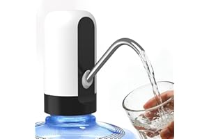 Rechargeable Water Dispenser Pump for 5 Gallon, USB Type-C Rechargeable with 1200mAh Battery, Powerful Suction for Home, Offi
