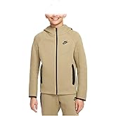 Nike Sportswear Tech Fleece Big Kids' (Boys') Full-Zip Hoodie (FD3285-276, Neutral Olive/Black/Black)