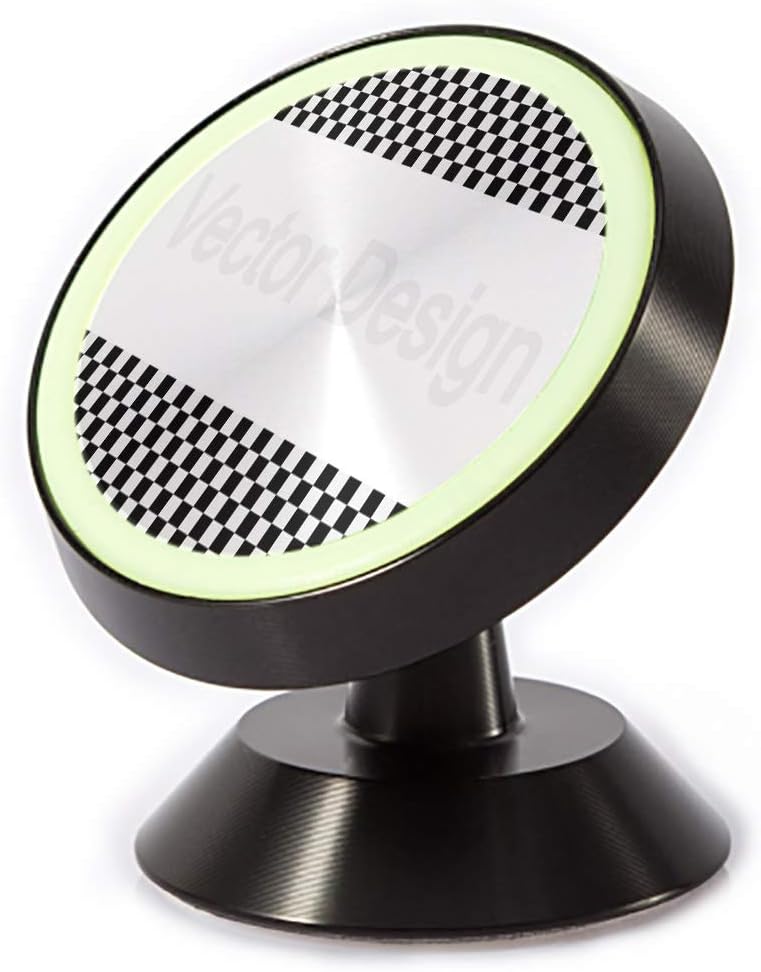 Tinmun Magnetic Phone Car Mount, Checkered Racing Flag White Chequered Universal Car Phone Holder for Dashboard