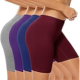 POKARLA 4 Pack Women's Cotton Underwear Boxer Shorts Anti Chafing Bike Shorts Boyshorts Panties Regular & Plus Size
