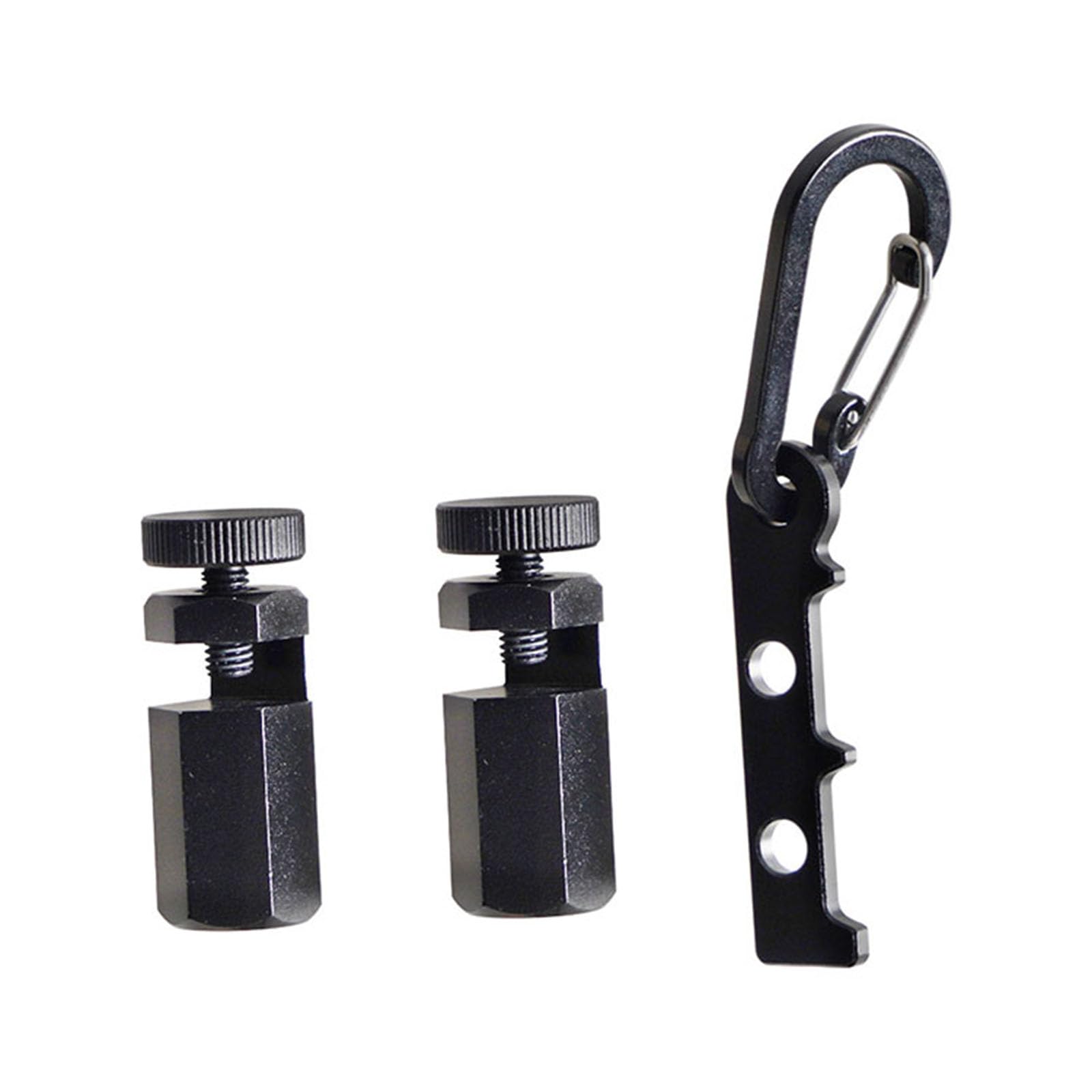 NUHFUFA Stair Gauge Framing Squares, Carabiner Stair Guage Knobs Tool with Clip and Thumb Screw Aluminum Alloy Right Angle Ruler Auxiliary Clip for Flat Stair and Rafter(Black)