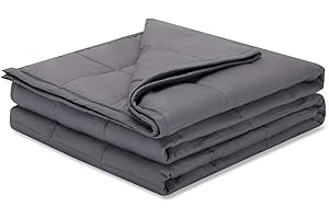 Weighted Idea Small Blanket 5 lbs for Kids and Child 36"x48" (100% Natural Cotton, Dark Grey)