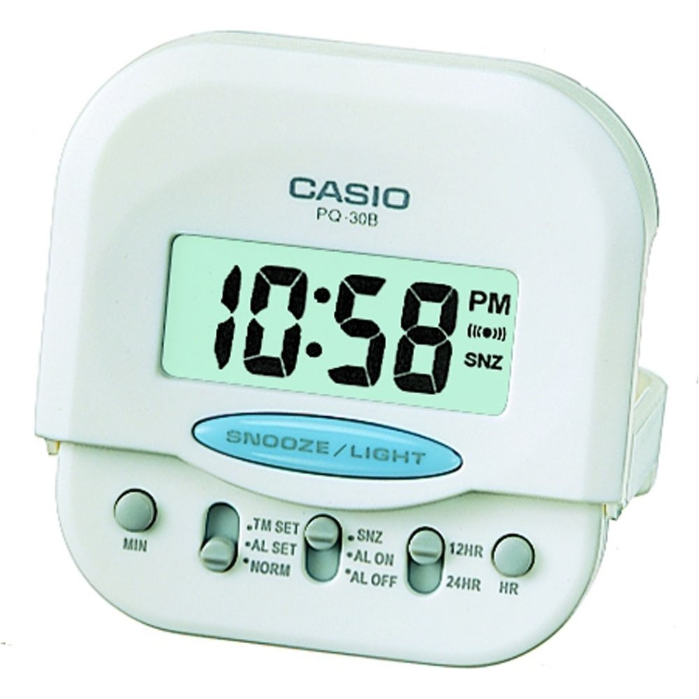 Casio White Digital Quartz Alarm Clock PQ-30B-7EF