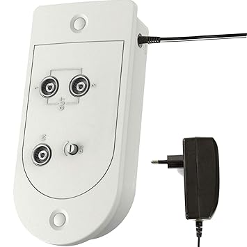 TronicXL Zweigeräteverstärker Kabelfernseh Verstärker 25dB Splitter Weiche mit Verstärkung