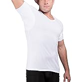 Ejis Sweatproof Undershirt for Men | V-Neck Cotton | Classic Fit T Shirt with Sweat Pads | Odor Resistant | Blocks Sweat