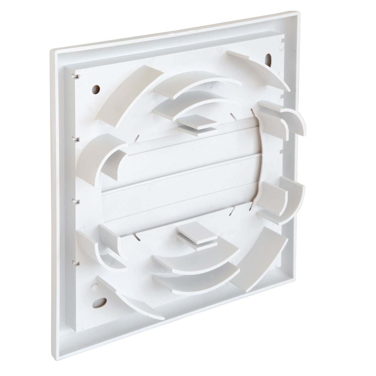 Ventilation SU1818B Grille 180x180mm Overlay ABS White Gravity Fins