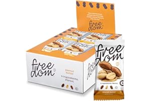Freedom Bar, Healthy Fruit and Nut Bar - Dairy and Gluten Free, Organic Energy Snack, AIP Friendly and Kosher (Peanut Butter Flavour)