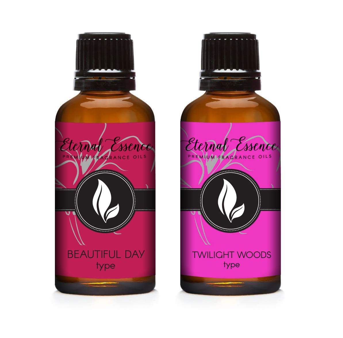 Eternal Essence Oils2 Pack 30ml Premium Fragrance Oil - Beautiful Day Type & Twilight Woods Type - for Candle, Soap Making, Aromatherapy, Diffusers, Home Care, & Humidifiers