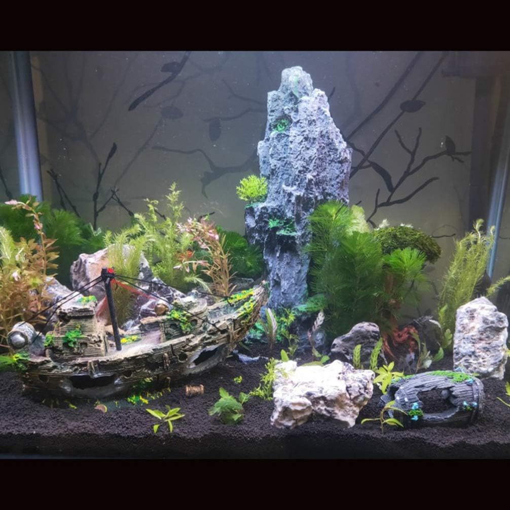 Amazon Popetpop 人工水草水槽の植物飾り樹脂石人工岩のアクアリウムの飾り山苔洞窟 Popetpop 人工水草 通販