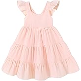 YOUNGER TREE Toddler Baby Girls Dress Summer Ruffle Sleeve Halter Casual Kids Beach Sundress