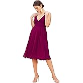 Dress the Population Women's Alicia Plunging Mix Media Sleeveless Fit and Flare Midi Dress
