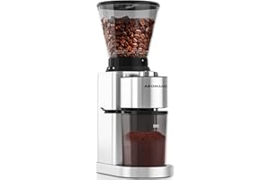 Aromaster Burr Coffee Grinder,Conical Coffee Grinder, Stainless Steel Coffee Bean Grinder with 24 Grind Settings, Espresso/Drip/Cold Brew/French Press Coffee Maker