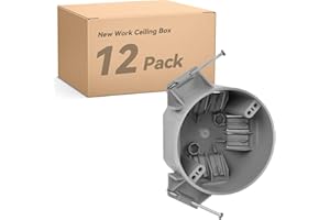 Togalonn 1-Gang New Work Outlet Box, PVC Electrical Box for Switch, GFCI, Dimmer, 22 Cubic Inch, UL Listed, 6 Pack