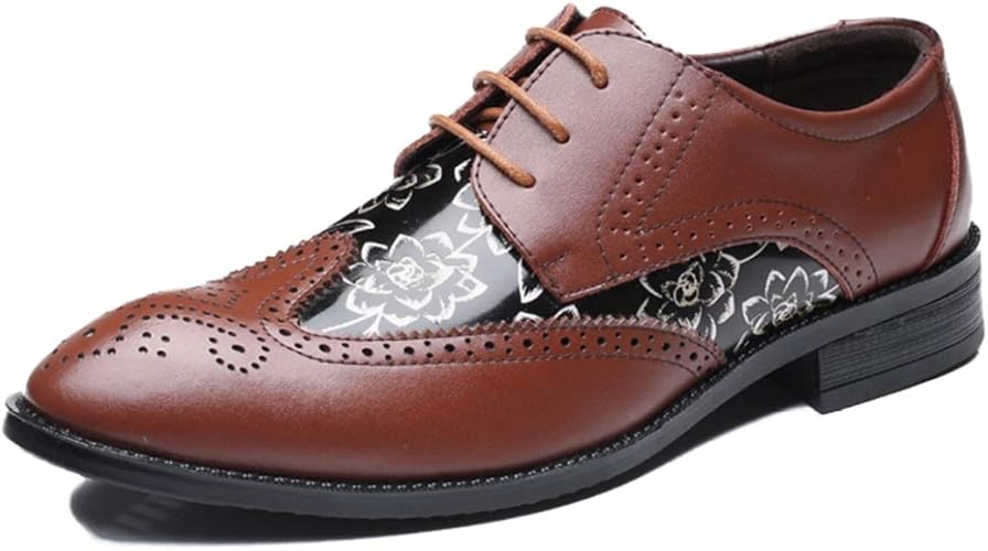 Amazon ブウケ カジュアルシューズ ビジネスシューズ メンズ ビジネス カジュアル 外羽根 軽量 紐 レースアップ ウイングチップ らくちん 脱ぎ履き楽 人気 おしゃれ レースアップシューズ 高級感 メンズ靴 紳士靴 メンズシューズ ビジネスシューズ