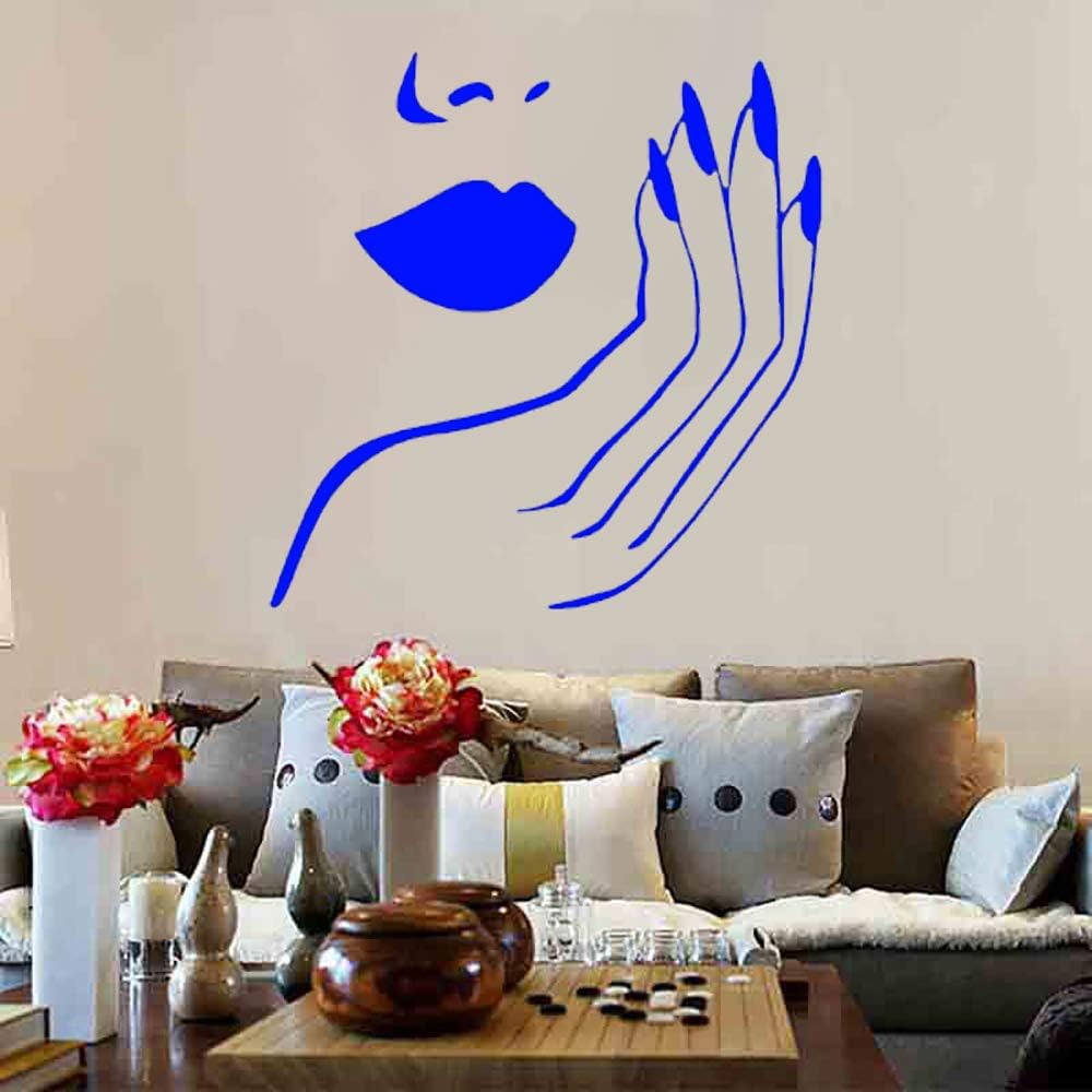 Amazon Com Jialuode Beautiful Woman Wall Decal Sticker Art Vinyl Decor Removable Pvc Decoration For Bedroom Living Room Blue Home Kitchen
