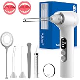 Electric Tonsil Stone Remover Vacuum, 3 Suction Levels, Tonsil Stone Removal Kit with 2 Glass-Tipped Probes, 5X Suction Cup Mirror, USB LED Light, Irrigator and Tongue Depressor