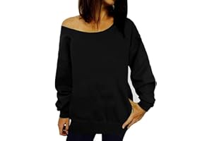 LYXIOF Womens Off Shoulder Sweatshirt Slouchy Long Sleeve Shirts Pullover Tops