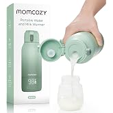 Momcozy Portable Bottle Warmer for Breast Milk, Baby Travel Essentials | Fast Heating with Nutrients Preserved, Precise Temp Control, Dual Heating Modes for Breast Milk &amp; Water, 17OZ Large Capacity