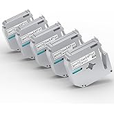 5 Pack M-K231 M Tape 12mm Compatible with M-K231s Brother Label Tape Black on White 0.47 Inch for P Touch PT-M95 PT95 PT65 PT-65 PT70 PT85 PT90 Label Maker Tape Refill