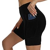 HOKOYI Women's High Waisted Spandex Biker Shorts 7" Gym Compression Shorts with Pockets Workout Running