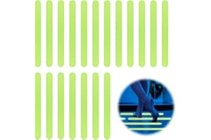 HOESLAW Luminous Non Slip Shower Stickers, Anti Slip Waterproof Bathtub Adhesive Mat Strips, Safe Visible Stair Floor Ladder Tape Decal, Protect Kid Elder for Boat Swimming Pool Health Club (24 Pcs)