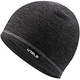 WRELS Reversible Winter Running Hat Soft Stretch Thermal Cycling Skull Cap for Women Men Double Sided Sports Hat
