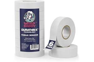 Hockey Tape 6 Pack – Ultra Thin Feel for Maximum Puck Control, Pro Grip Stick Tape that Outperforms Standard Tape, Durable Pe