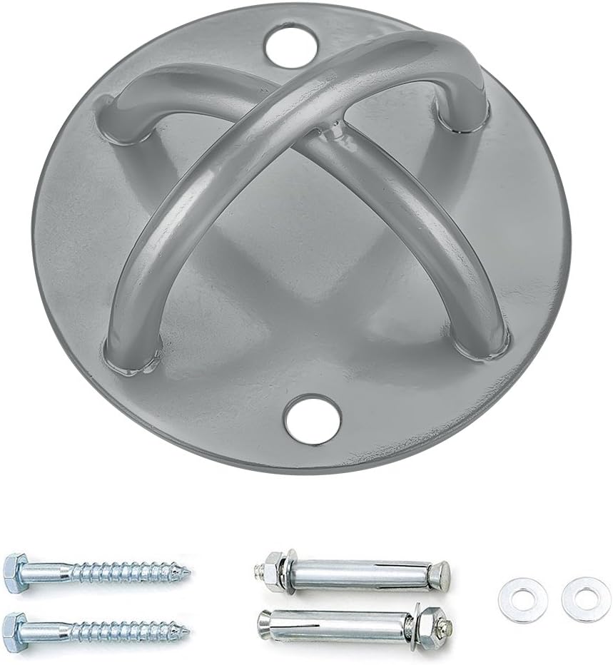 IFREE Ceiling Anchor, 1800lb Commercial Swing Hangers with Upgraded Stainless Steel Locking Snap Hooks for Playground Sets, Porch, Wooden, Aerial Yoga Inversion Antigravity, Swing Seat (1)