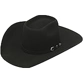 M&F Western Products TWISTER Men's 5X Australian Wool Blend Hat with Elegant 3-Piece Buckle Hatband – 6-7/8 Inches, Black