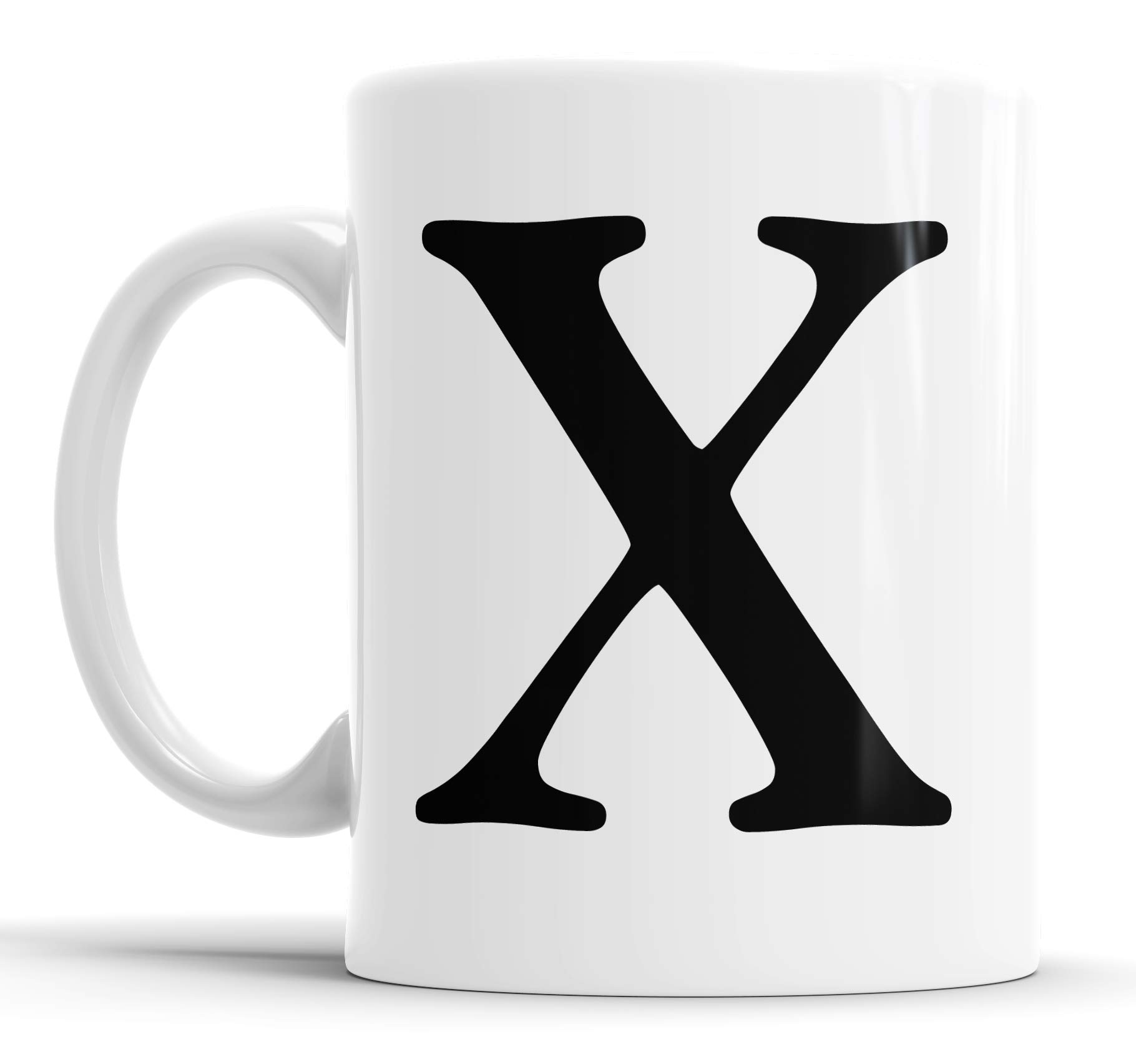 Faithful Prints Alphabet Mug Letter Mugs Initial Coffee Cup Birthday Fathers Day Gift (Letter X)