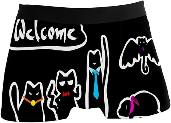 Amazon メンズ下着 メンズボクサーパンツ 猫 お帰り かわいい ボクサーブリーフ インナーパンツ 男性下着 吸汗速乾 通気良い 弾力性 前閉じ インナー 贈り物 S ボクサー 通販