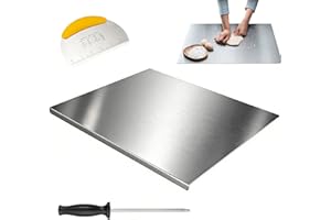 Stainless Steel Cutting Board with Lip, Stainless Steel Cutting Boards for Kitchen, Large Metal Cutting Boards for Meat Veget