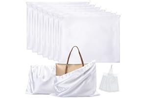 ANGSYLTH 7 Pack Dust Bags for Handbags Travel Storage Pouch Silk Cloth Bag With Drawstring Large Storage Pouch for Handbag Purse Shoes Boots