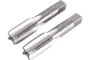 uxcell Metric Hand Tap M14 Thread 1.5 Pitch 4 Straight Flutes H2 Alloy Tool Steel Bottom & Taper Screw Tap Set Tapping Tools 