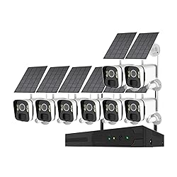 QDVOPHZA 10CH 5MP NVR Wireless Solar Panel Battery