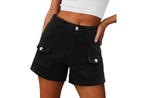 SANMM 2024 Jean Shorts for Women Casual Stretchy Denim Summer Hot Short