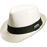 Panama Jack Straw Fedora Hat - Solid Ribbon Black Band