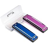 thumbnail image 2 of Professional 10 Hole Harmonica Set - 20 Tone C Key With Case For Beginners 2 of 11