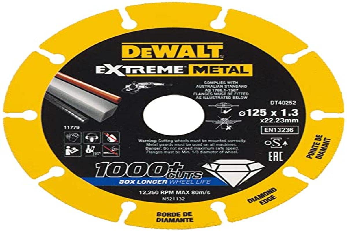 DeWALT DT40254-QZ Diamond Cutting Disc 180x1.5mm, Black/Yellow