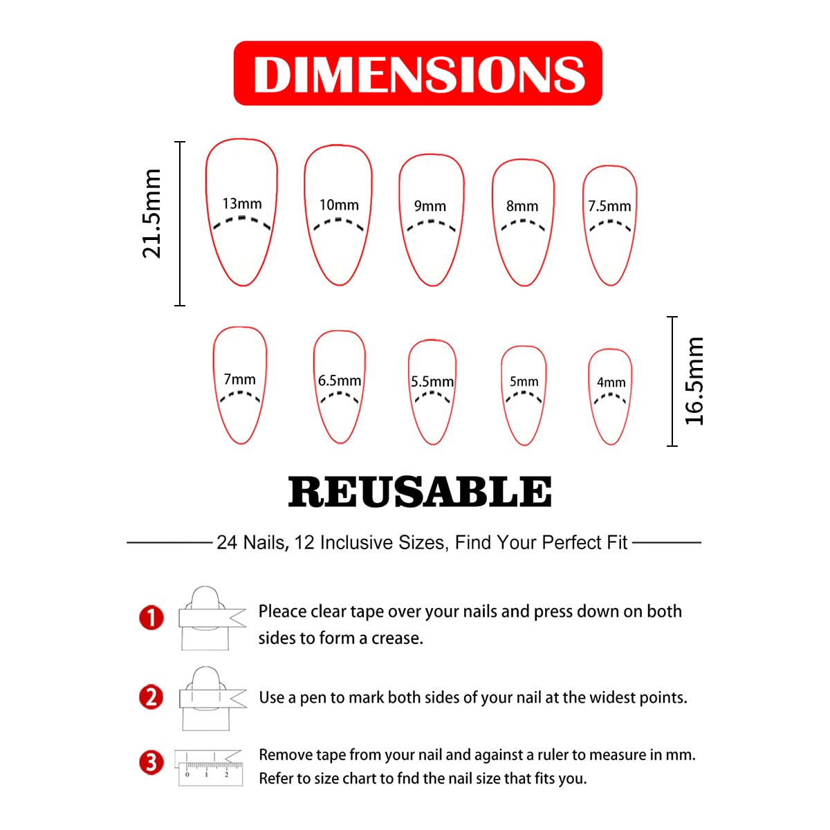 Almond Press on Nails Short Fake Nails with Blue Flower Totem Pattern Designs Almond Nails Press on Acrylic Glue on Nails Sweet Cool False Nails Stick on Nails for Women Gel Fake Nails Kit 24PCS - Image 4