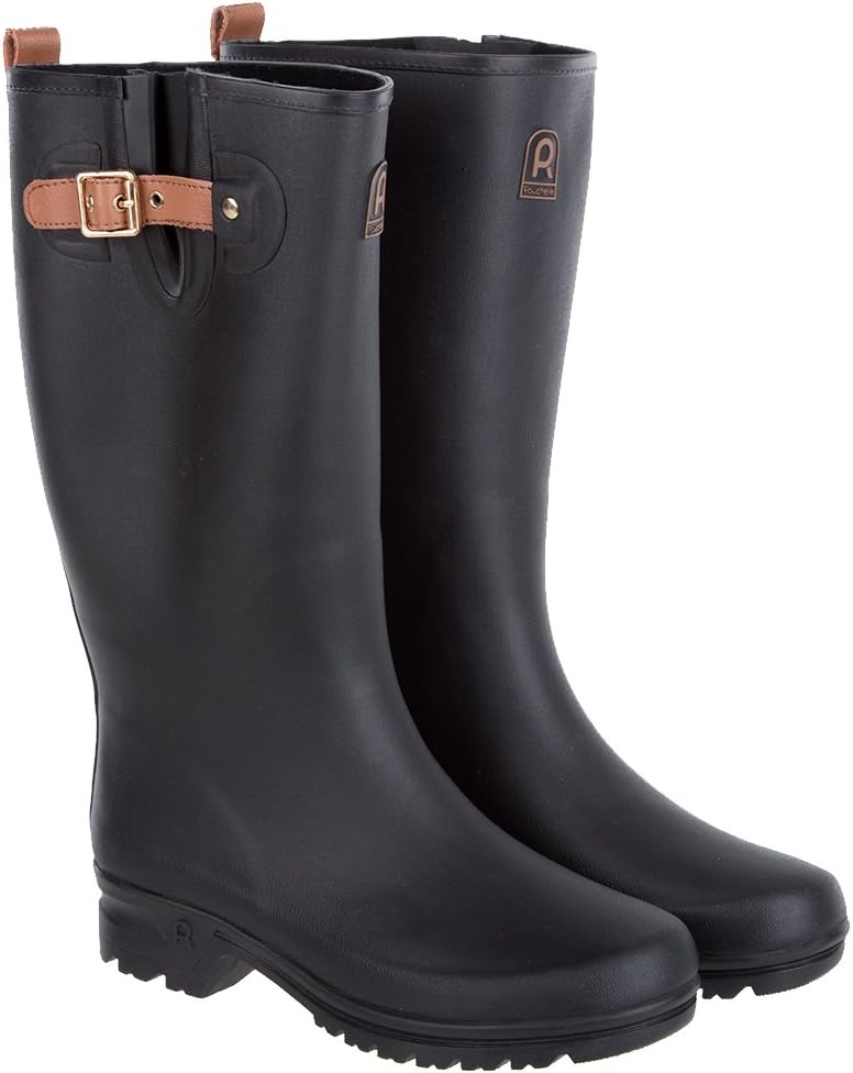 Rouchette Women's Full Length Buckled Wellington Boots, For festival, Farm Work and More UK 6